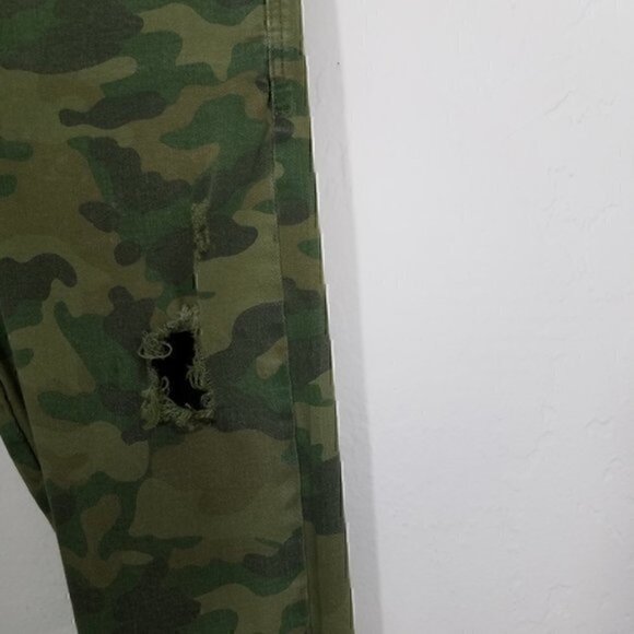 Zara Camo Distressed Stretch Skinny Jeans 4 - Picture 3 of 9